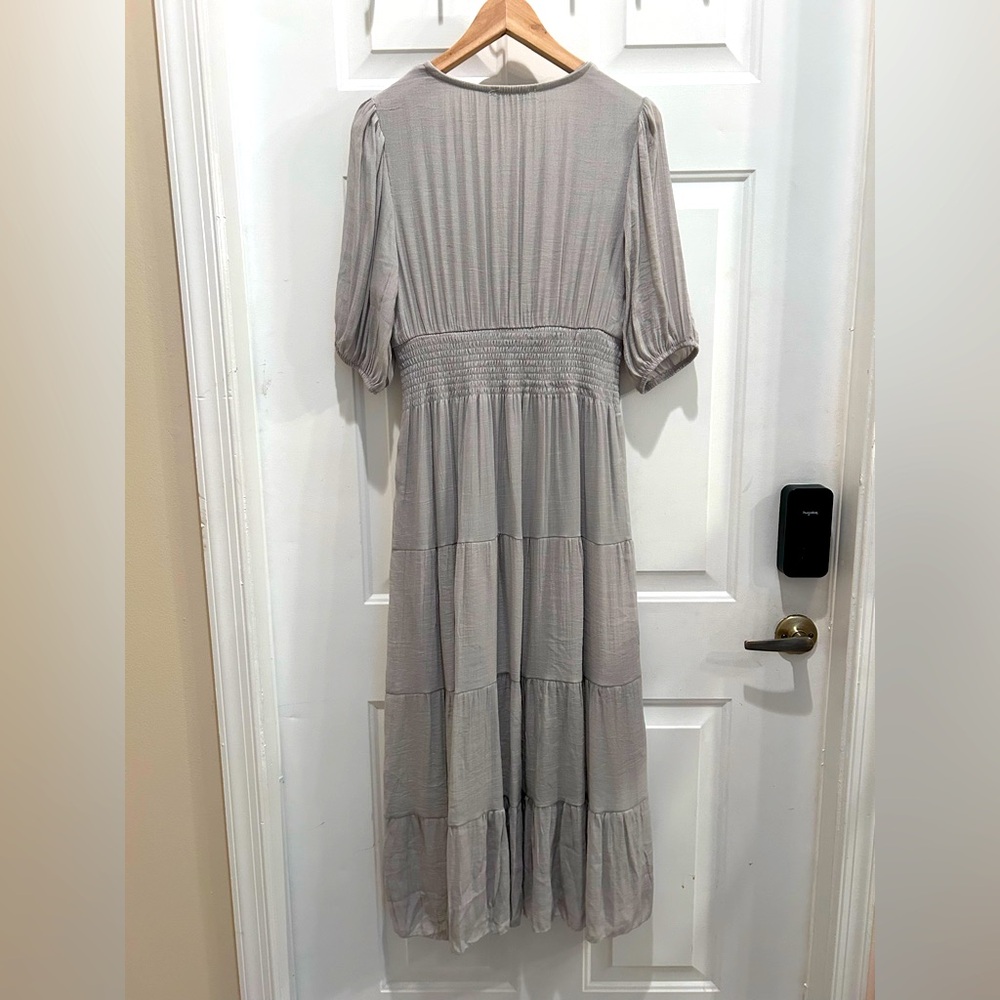 Chic Gray Ruffle Maxi Dress - Picture 2 of 2